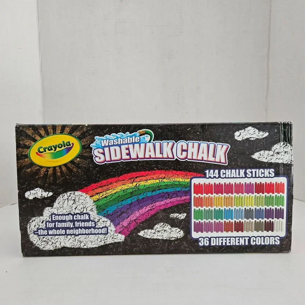 Crayola Washable Sidewalk Chalk 144 Pieces 36 Different Colors New Sealed